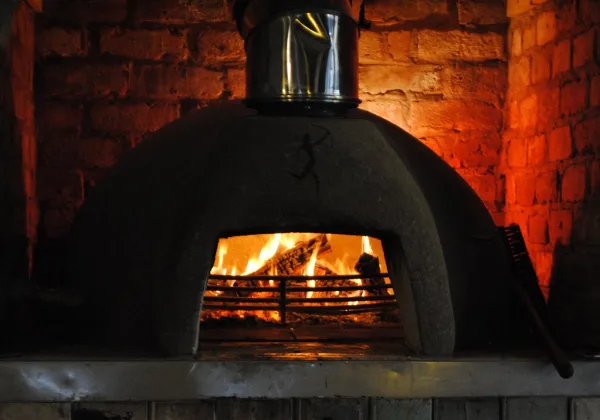 The oven, at full heat